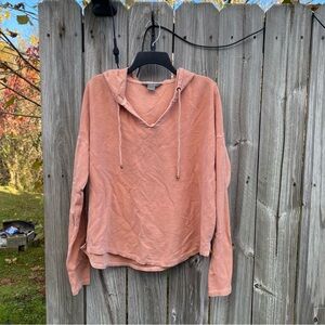 Natural Reflection Burnt Orange Textured Hoodie Women's Large